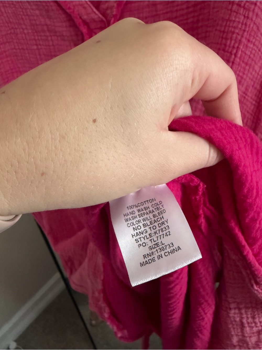 Umgee Hot Pink Gauze Midi Dress - Picture 7 of 7